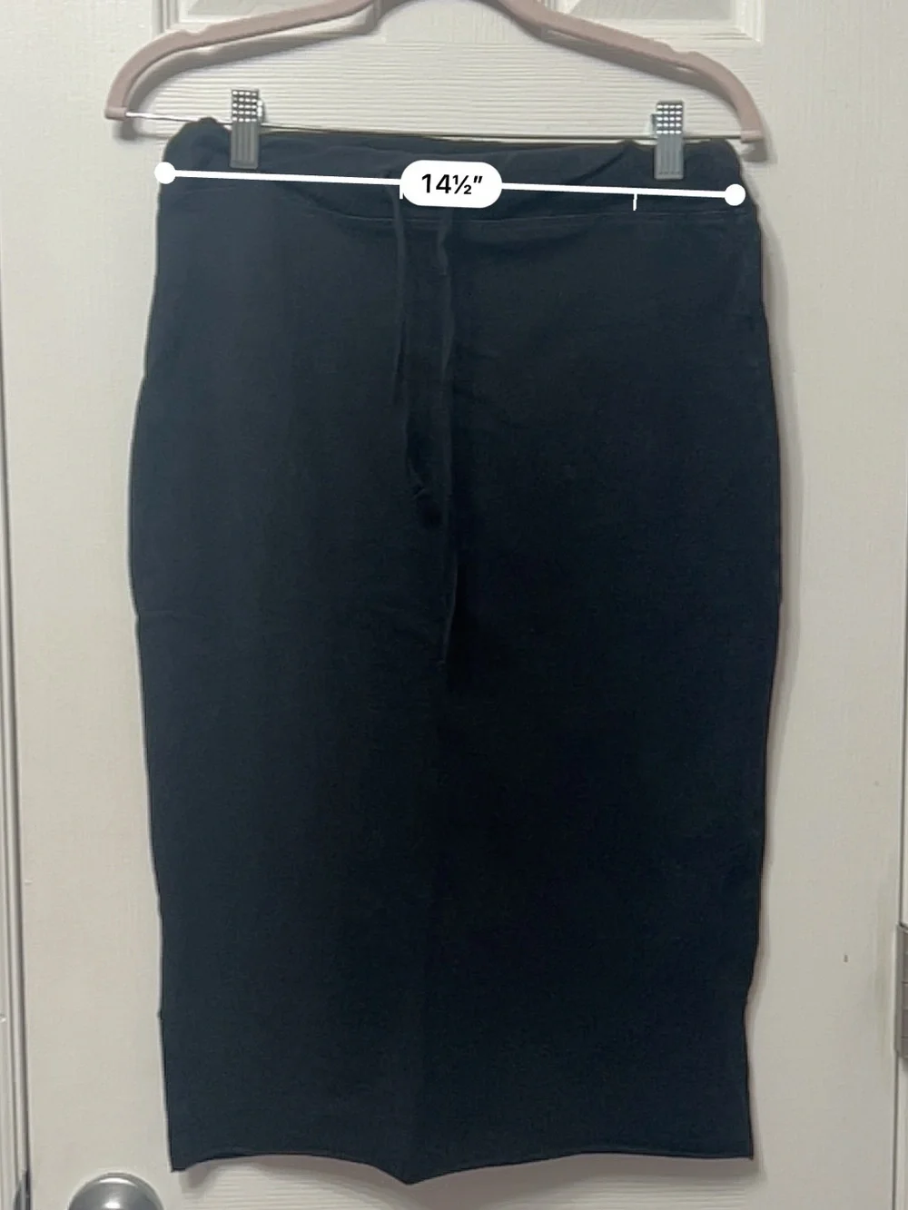YAKIRA BELLA   Black Drawstring Midi Skirt